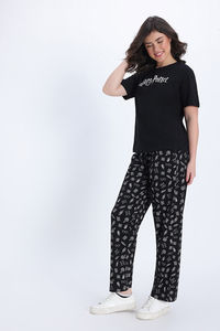 Zivame Harry Potter Knit Cotton Loungewear Set - Black Beauty — thumbnail 3